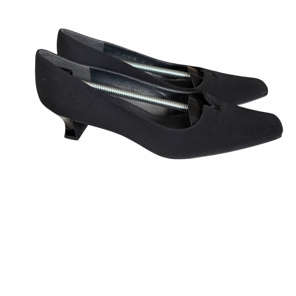 Stuart Weitzman Women's Suede Leather Kitten Heel Pump Dress Shoes Black Size 9